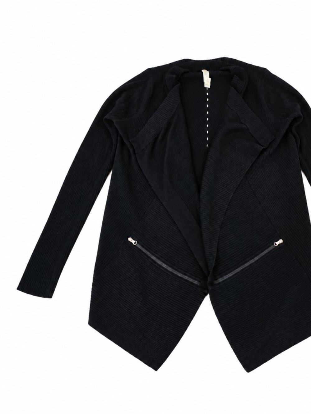 Lululemon Black Knit Open Front Cardigan Jacket Women's Size 6